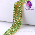 wholesale DIY rhinestone chain facted glass 2.8mm mixed color for costume bags shoes